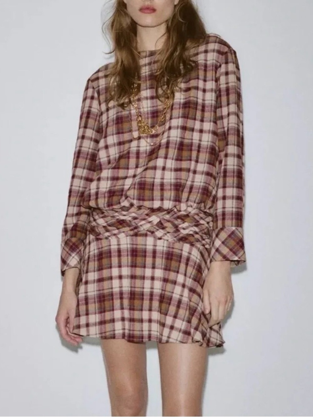 Zara Plaid Mini Dress